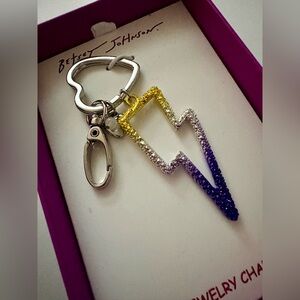 ⚡ Betsey Johnson Crystal Lightning Bolt Keychain / Bag Charm ⚡